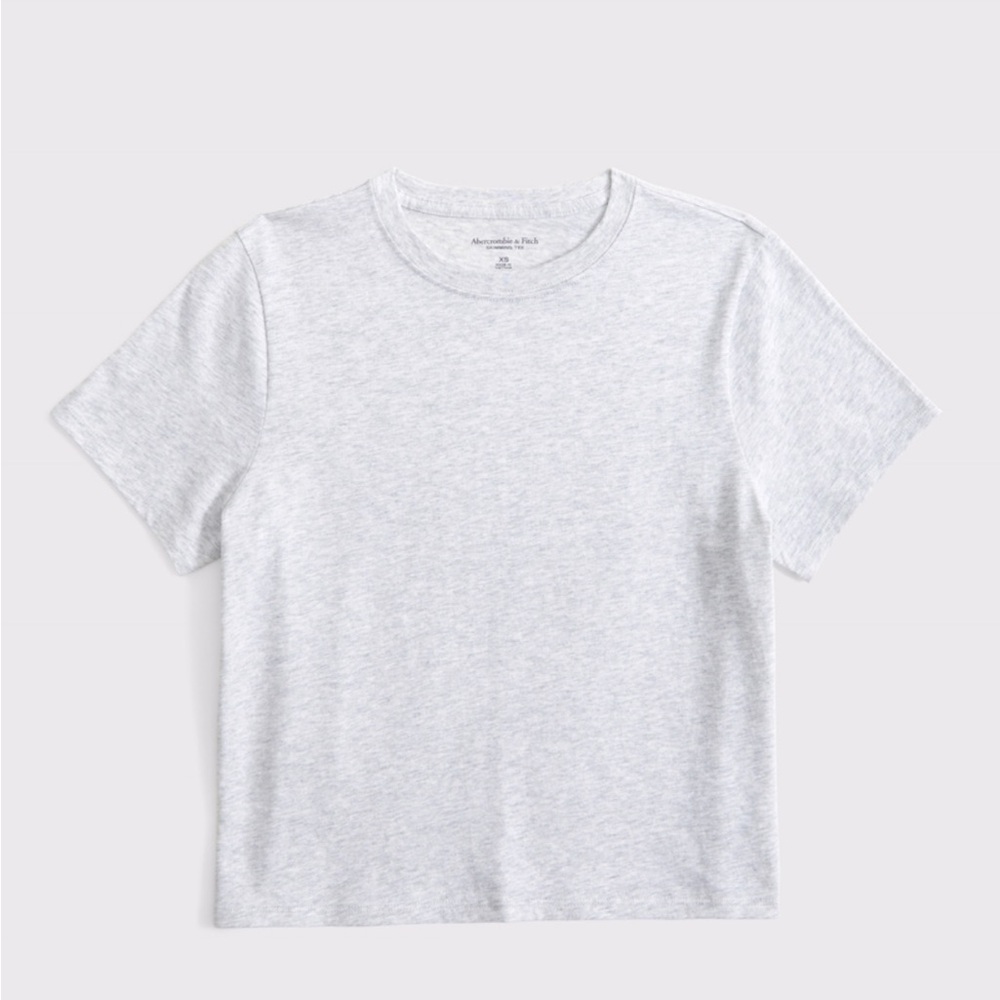 Abercrombie & Fitch Polished Body Skimming Tee Light Gray NWT XXS